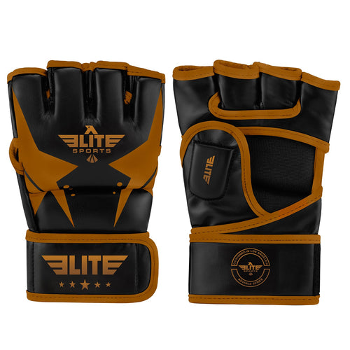 Elite Sports Pro Style MMA Half Mitts Grappling Gloves - Copper